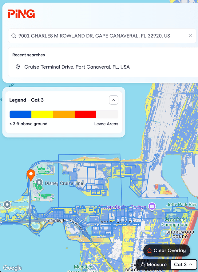 Ping.Location hazard map overlay